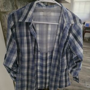 Columbia Blue Plaid Omni-shade Shirt